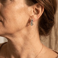 Blue Zirconia Earrings in Gold