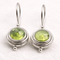 Bohemian Handmade Green Cubic Zirconia Dangle Earring
