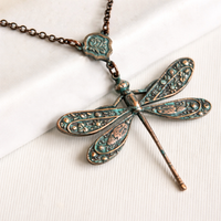 Bohemian Multicolored Beads Dragonfly Necklace