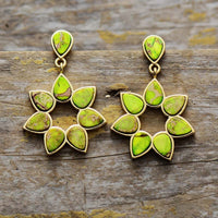 Bohemian Handcrafted Sea Sedient Jasper Stud Earrings