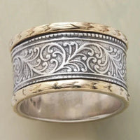 Vintage Bohemian Two Tone Golden & Silver Ring