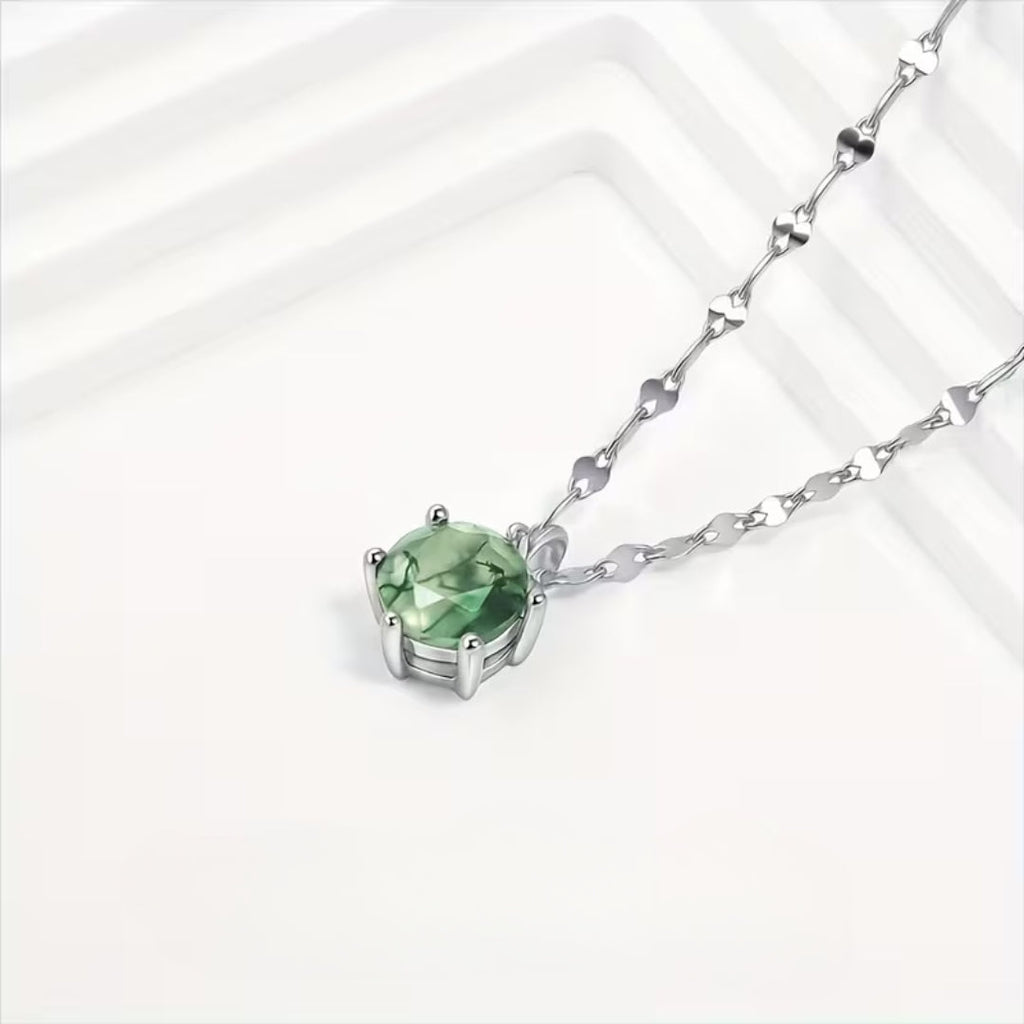 Moss Agate Round Necklace