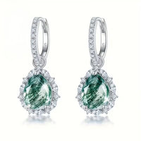 Moss Agate Bright Drop Earrings