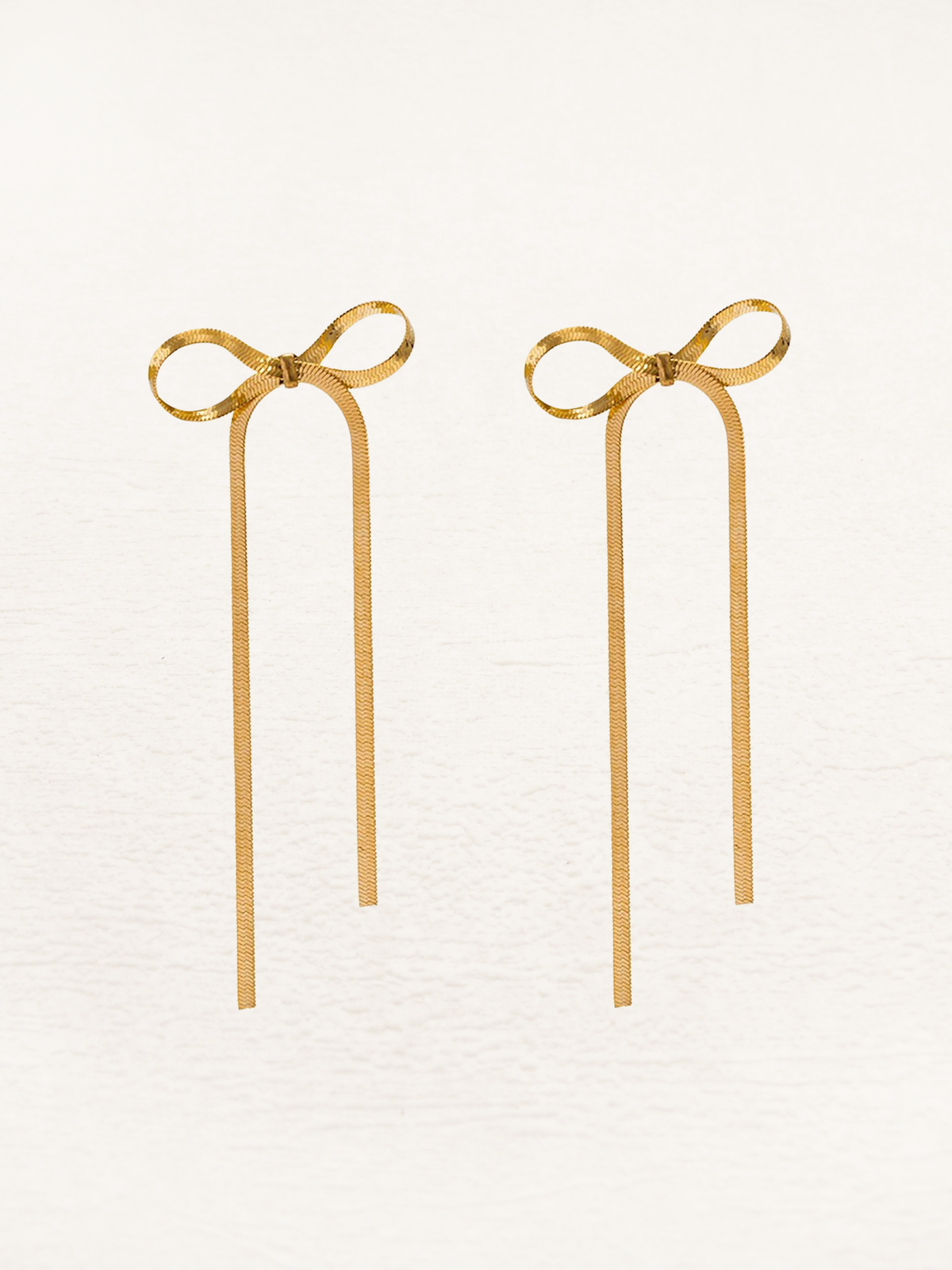Cate Lange Snake Chain Bow Earrings Gold
