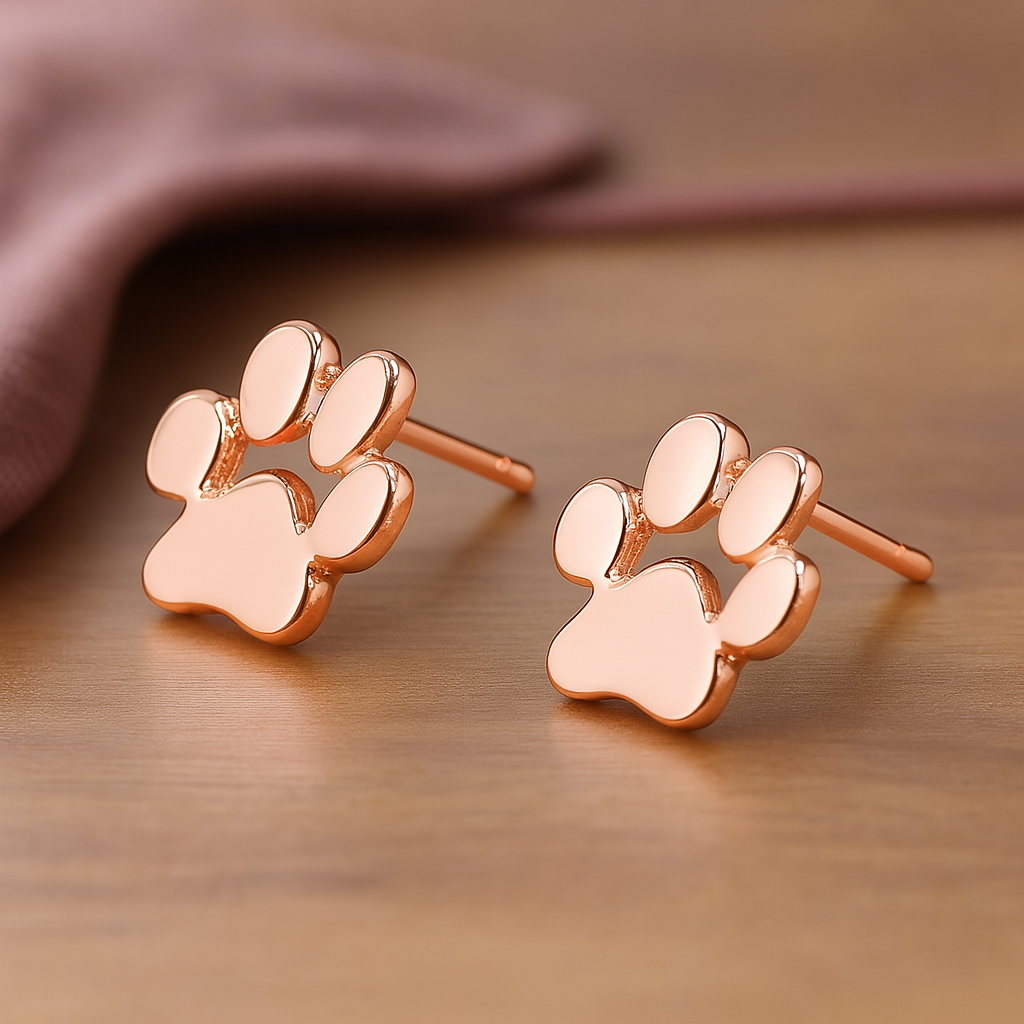 Hypoallergenic paw earrings