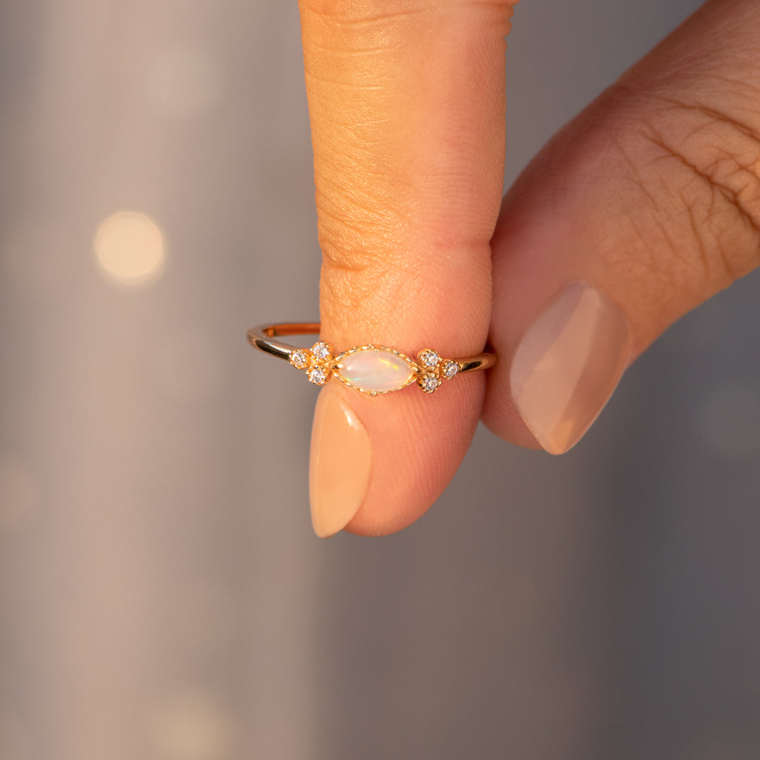 Purest Love Matching Oval Cut Opal Mother & Daughter Ring