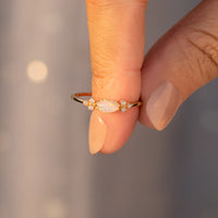 Purest Love Matching Oval Cut Opal Mother & Daughter Ring