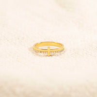 Faith-Inspired Christian Golden Cross Pavé Ring