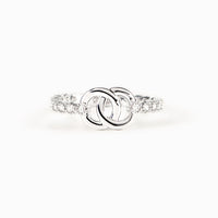 Forever Linked Mother Daughter Interlocking Pavé Ring