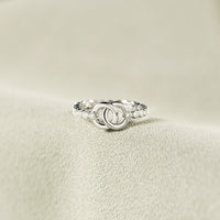 Forever Linked Mother Daughter Interlocking Pavé Ring