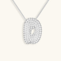 Pavé Diamond Bubble Initial Necklace