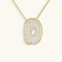 Pavé Diamond Bubble Initial Necklace