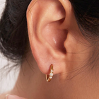 Virelle | Golden Huggie Hoops with Pearls - Set of 2 Earrings