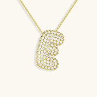 Pavé Diamond Bubble Initial Necklace