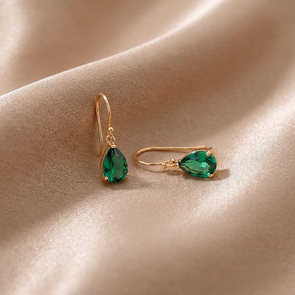 Elegant Baroque Court Style Green Zirconia Earrings