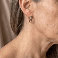 Elegant Earrings with Multicoloured Enamel in Gold