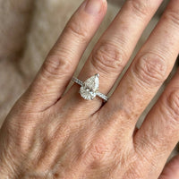Elegant Gold Plated Water Drop Style Zirconia Inlaid Ring