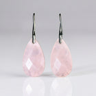 Elegant Natural Stone Rose Quartz Teardrop Earrings