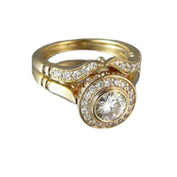 Elegant Vintage Gold & Zirconia Ring Set