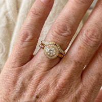Elegant Vintage Gold & Zirconia Ring Set