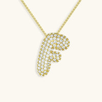 Pavé Diamond Bubble Initial Necklace
