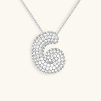 Pavé Diamond Bubble Initial Necklace