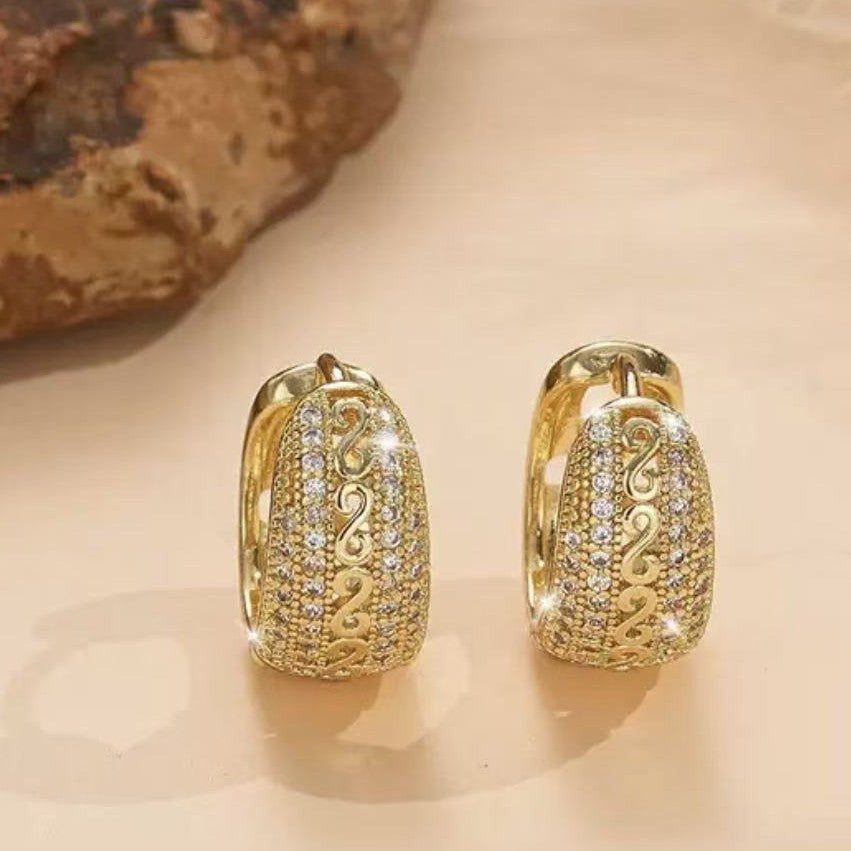 Gold Plated Bohemian Turquoise Bead Earrings