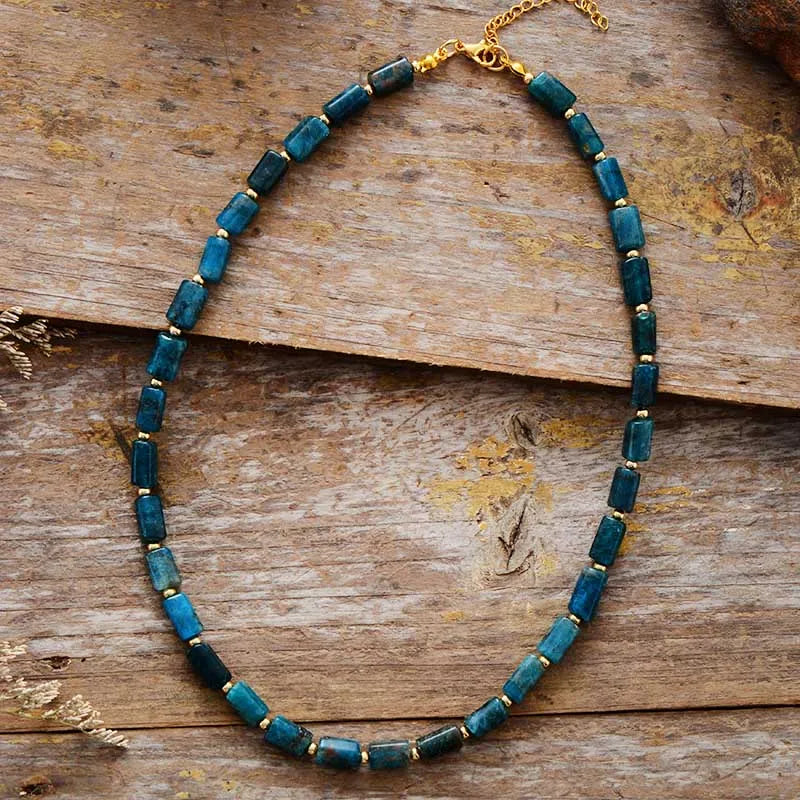 Natural Apatite Beaded Choker Necklace