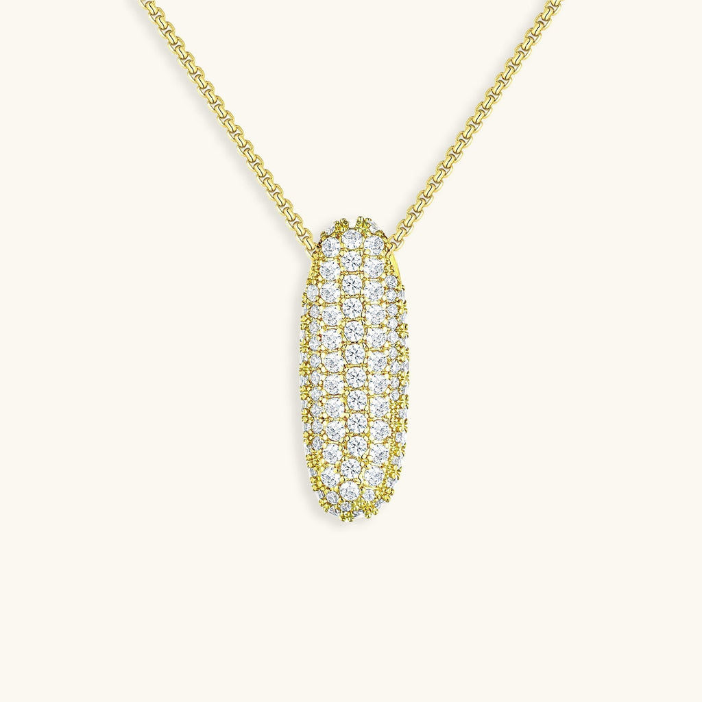 Pavé Diamond Bubble Initial Necklace