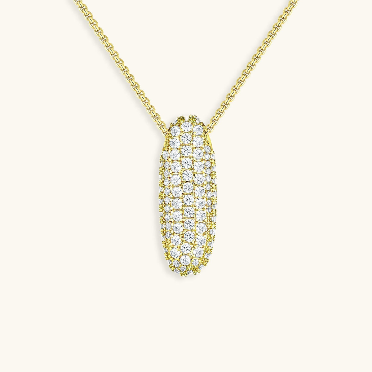 Pavé Diamond Bubble Initial Necklace