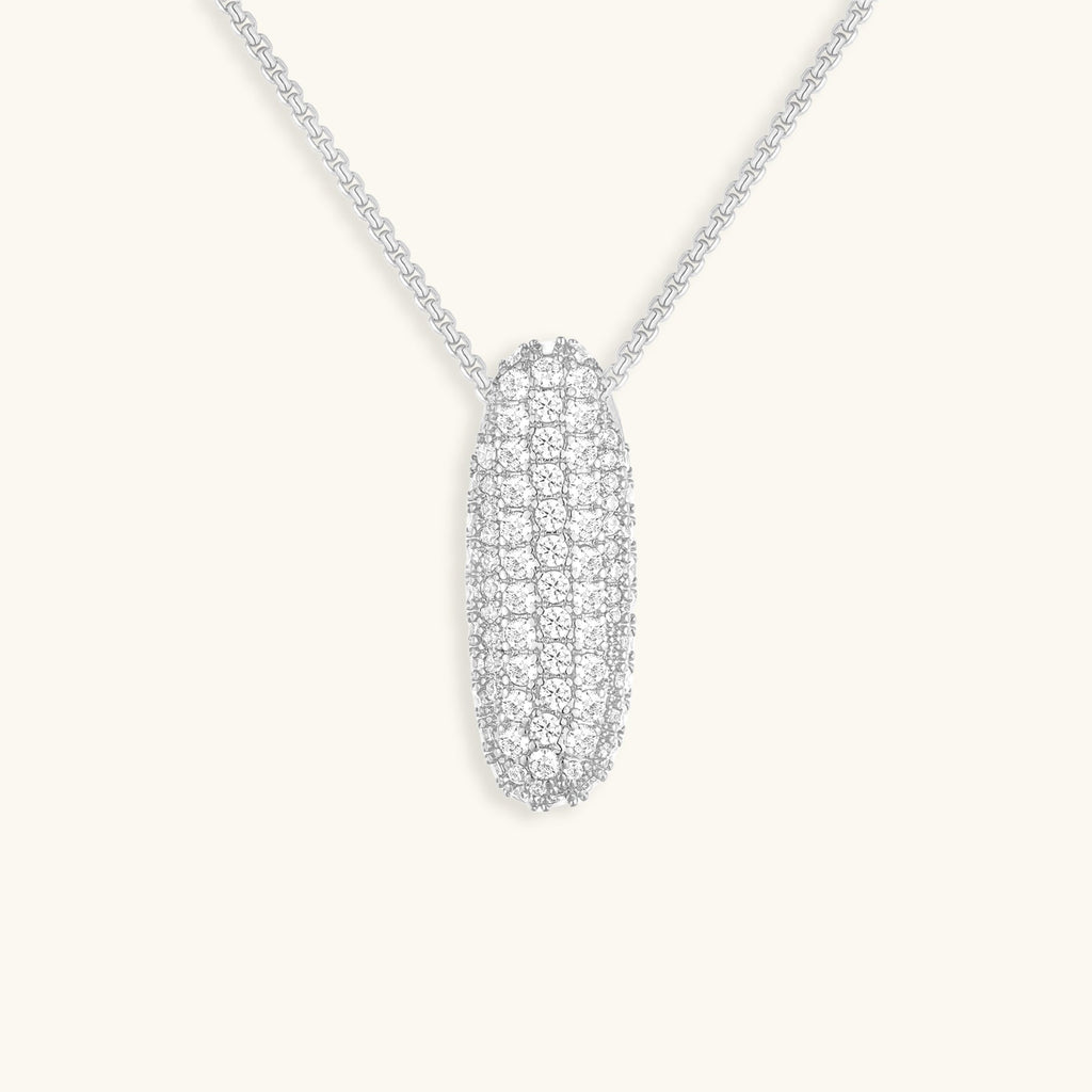 Pavé Diamond Bubble Initial Necklace