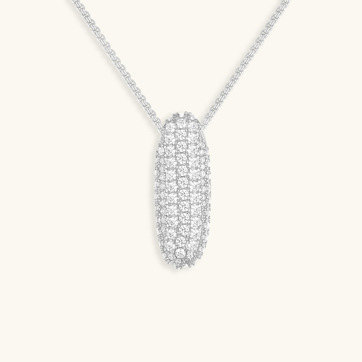 Pavé Diamond Bubble Initial Necklace