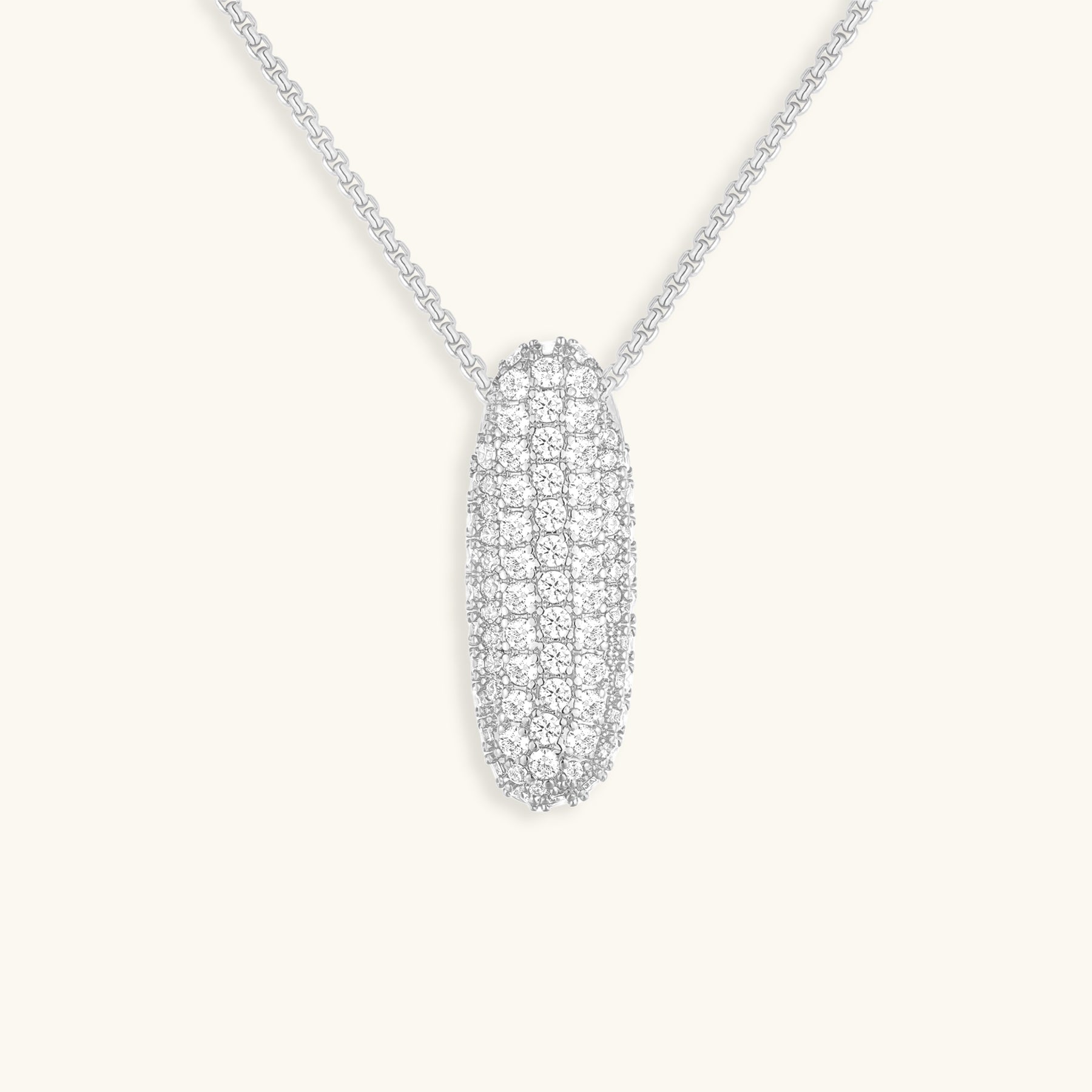Pavé Diamond Bubble Initial Necklace