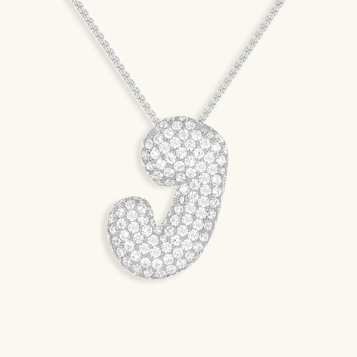Pavé Diamond Bubble Initial Necklace