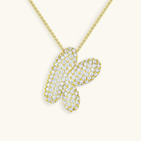 Pavé Diamond Bubble Initial Necklace