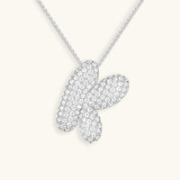 Pavé Diamond Bubble Initial Necklace