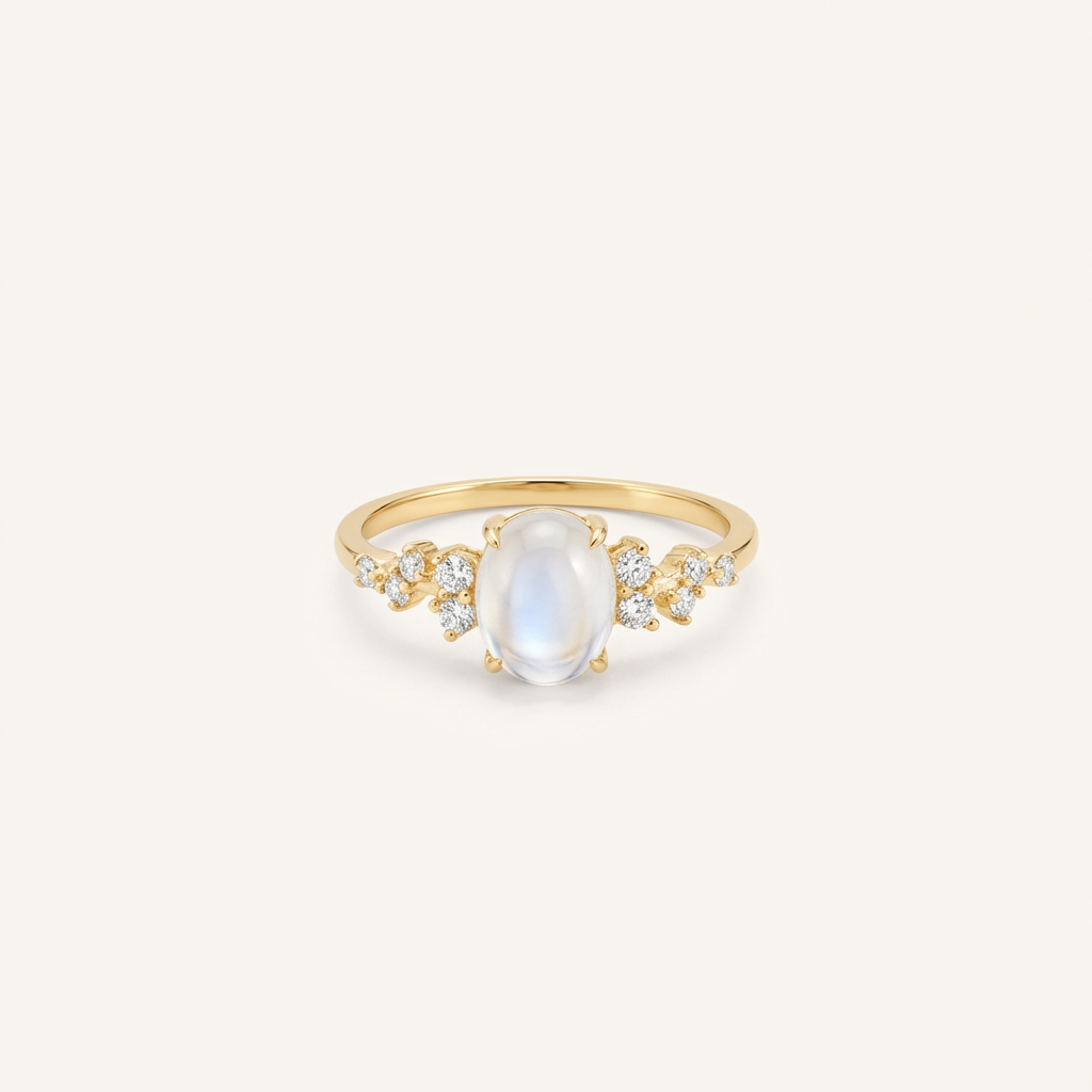 Lunar Glow Moonstone Diamond Ring
