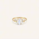 Elegant Lunar Glow Moonstone Diamond Ring