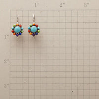 Chic Multi-Coloured Turquoise Hoop Earrings