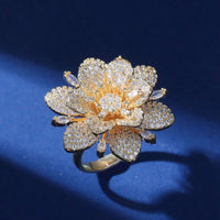 Elegant Vintage Style Silver Plated Floral Diamond Ring