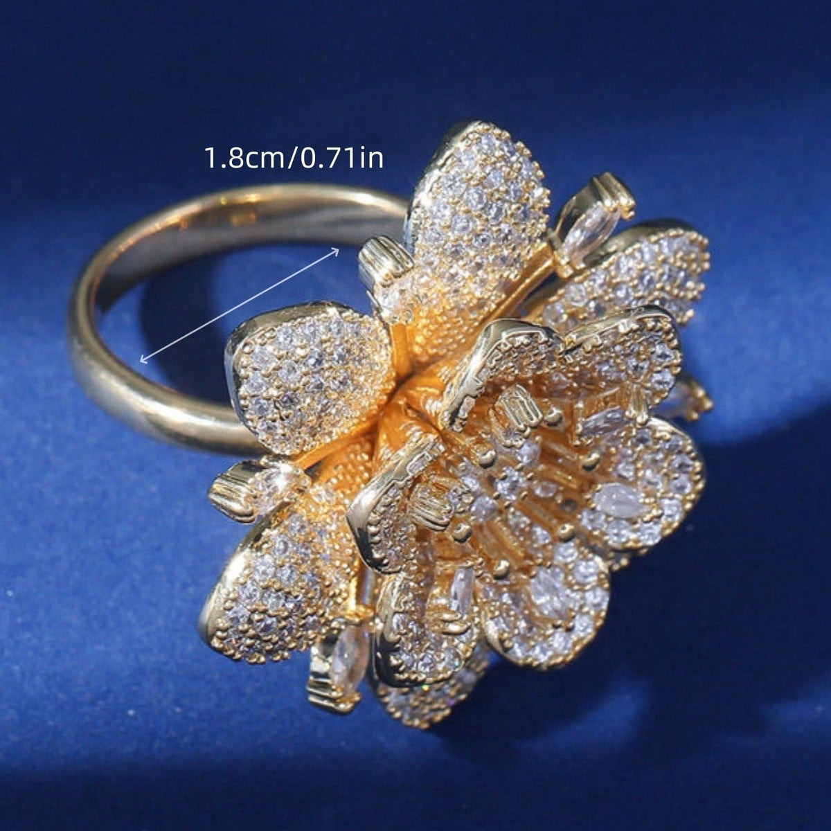 Elegant Vintage Style Silver Plated Floral Diamond Ring