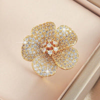Elegant Vintage Style Silver Plated Floral Diamond Ring