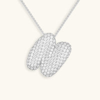 Pavé Diamond Bubble Initial Necklace