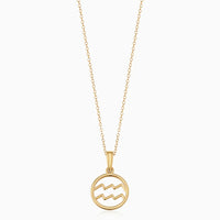 Zodiac sign necklace | White Gold