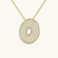Pavé Diamond Bubble Initial Necklace