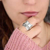 Vintage Bohemian Silver Flower Ring