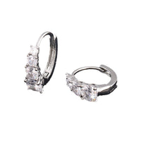 Classic Sparkling Cubic Zirconia Hinged Hoop Earrings