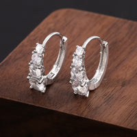 Classic Sparkling Cubic Zirconia Hinged Hoop Earrings