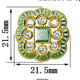 Vintage Emerald Zircon Gemstone Gold Plated Ring