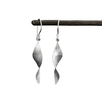 Minimalist Handmade Twisted Silver Drop Earrings